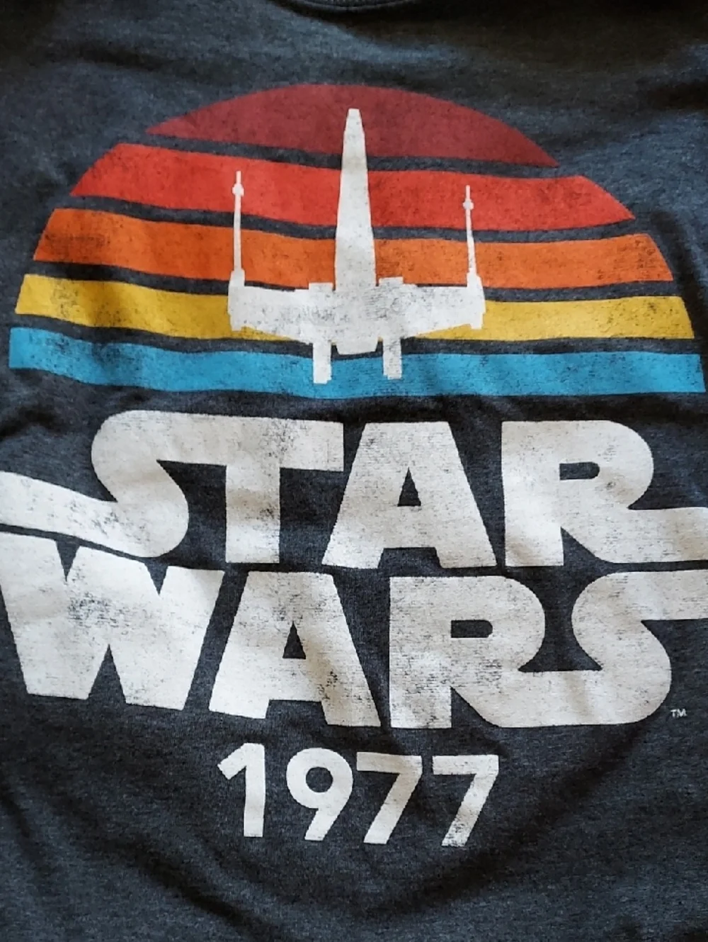 Star Wars Charcoal Tee 1977 Retro Graphic, Mens XL - Picture 3 of 3